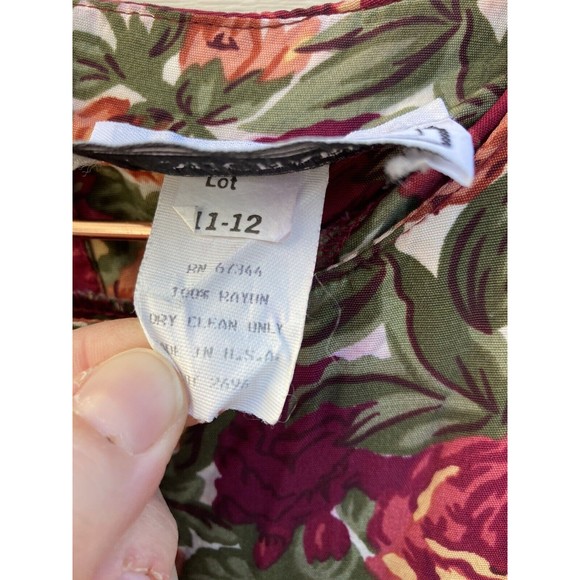 ED Michaels Vintage 80s Floral Dress Button Down Back w Pockets Romantic 11/12* - Picture 7 of 13